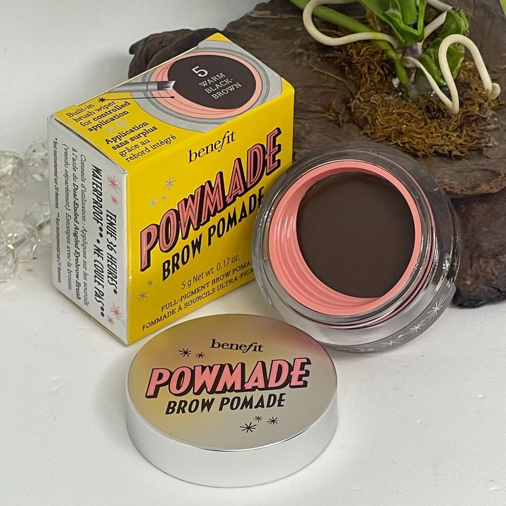 Benefit Powmade Full Pigment Brow Pomade  - 5 Warm Black Brown - New in Box